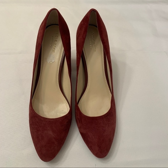 Cole Haan Grand OS Pump Suede Raspberry Heel Size 10B - Picture 1 of 6